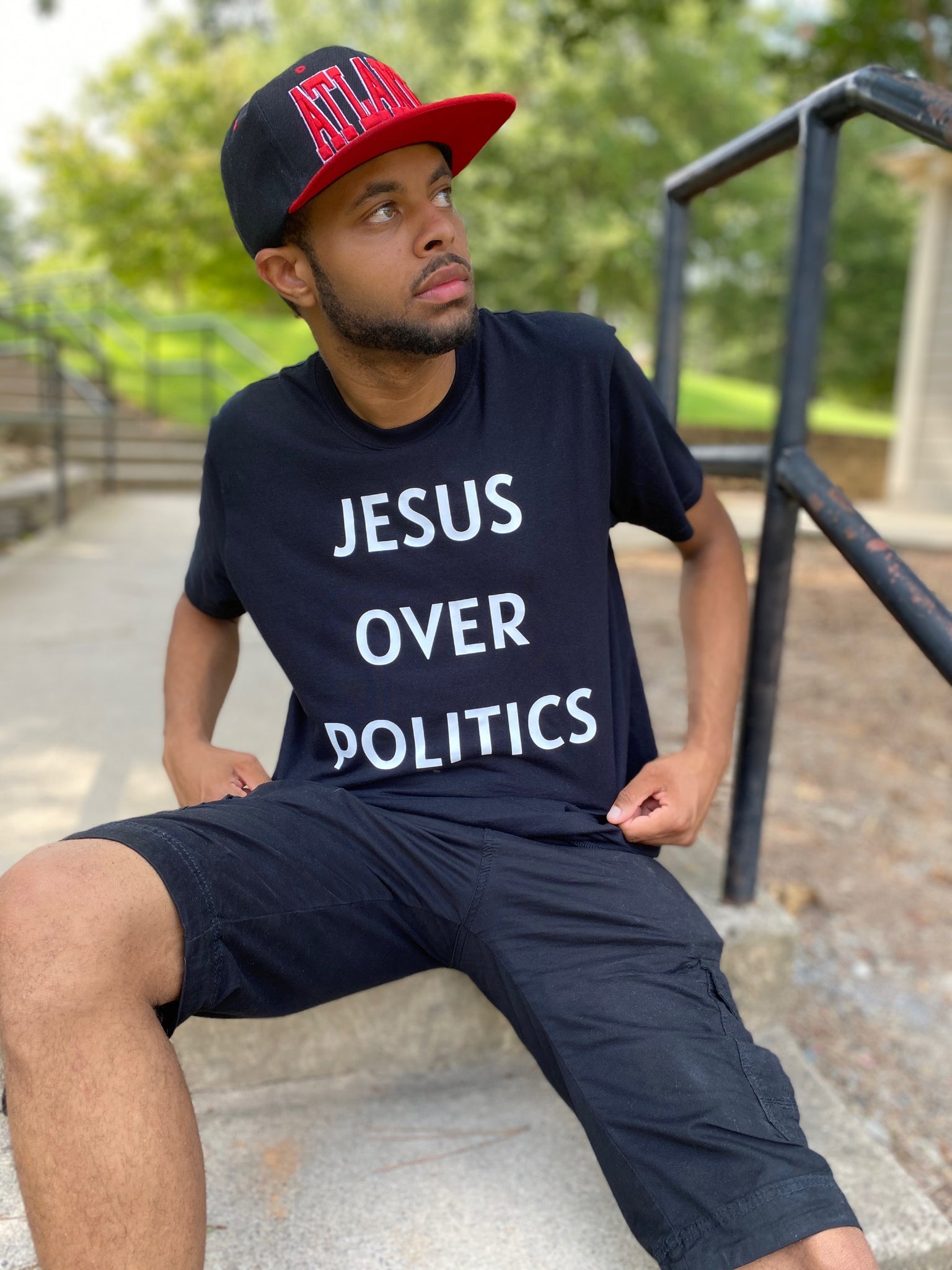 Jesus Over Politics Black Tee